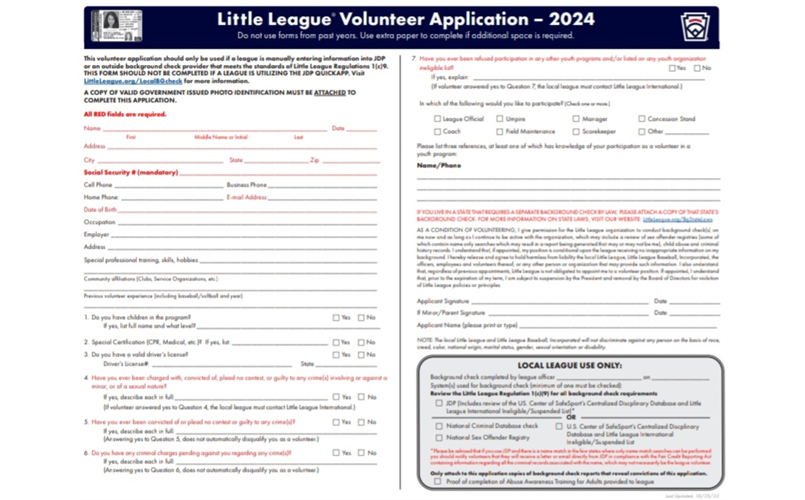 2024 Volunteer Application